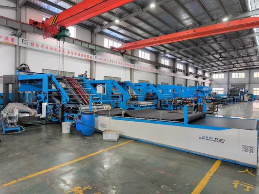 Precise Three In One 5 Ply Sheet To Sheet Laminating Machine For Corrugated Paper With Automatic Correction And High Speed Servo Control 精密3インワン5プライスシートからシートラミナティングマシン 自動訂正と高速サーボ制御により