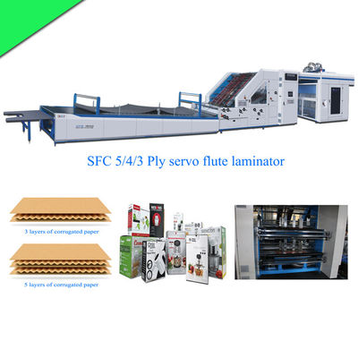 SFC 2200 フルオートマティック 5 層 フルートラミネーション マシン 波紋板 紙紙 粘着 フルートラミネーター マシン